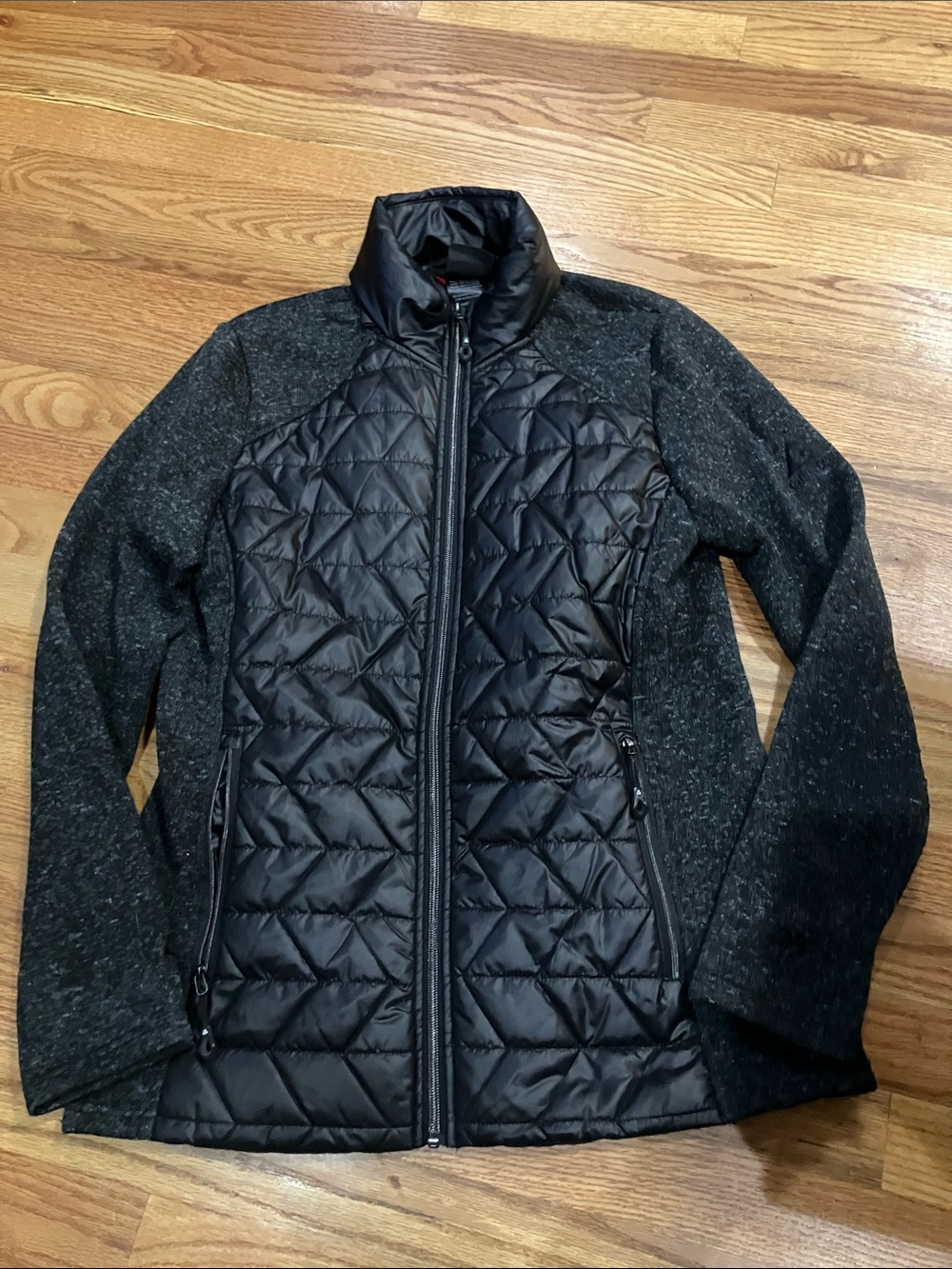 Gerry Weber Women’s Black Quilted Hybrid Puffer Jacket Sz S EUC